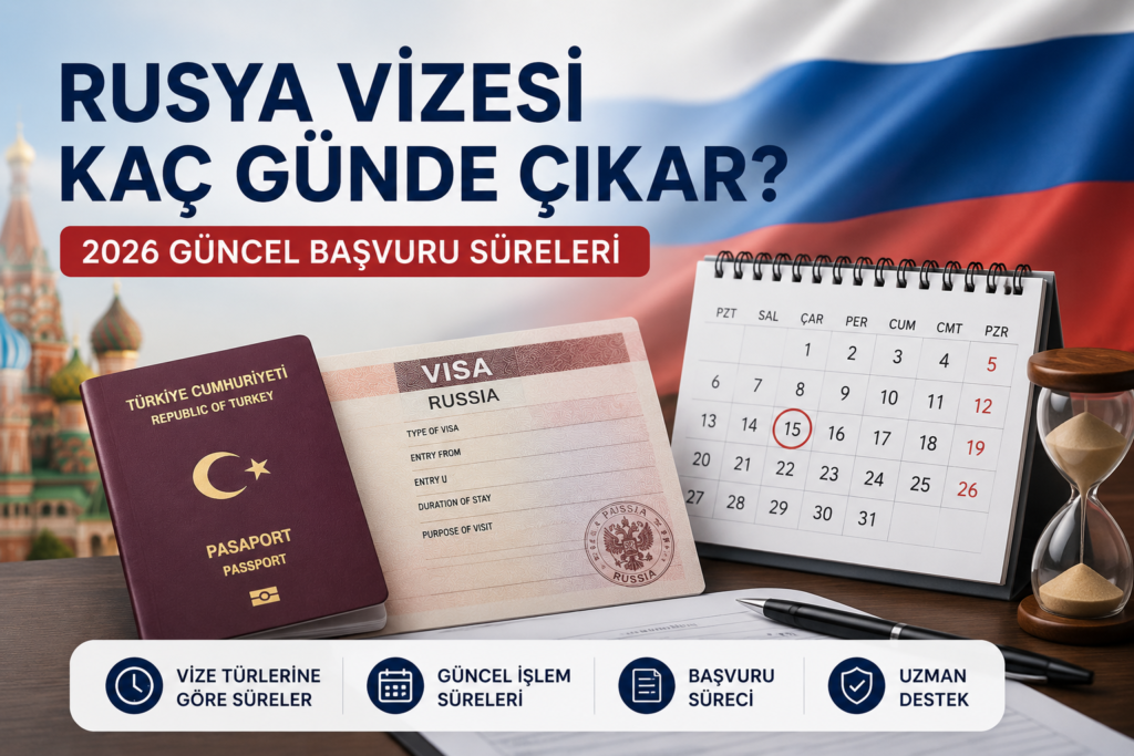 Rusya vizesi kaç günde çıkar? 2026 güncel başvuru süreleri ve işlem süreleri